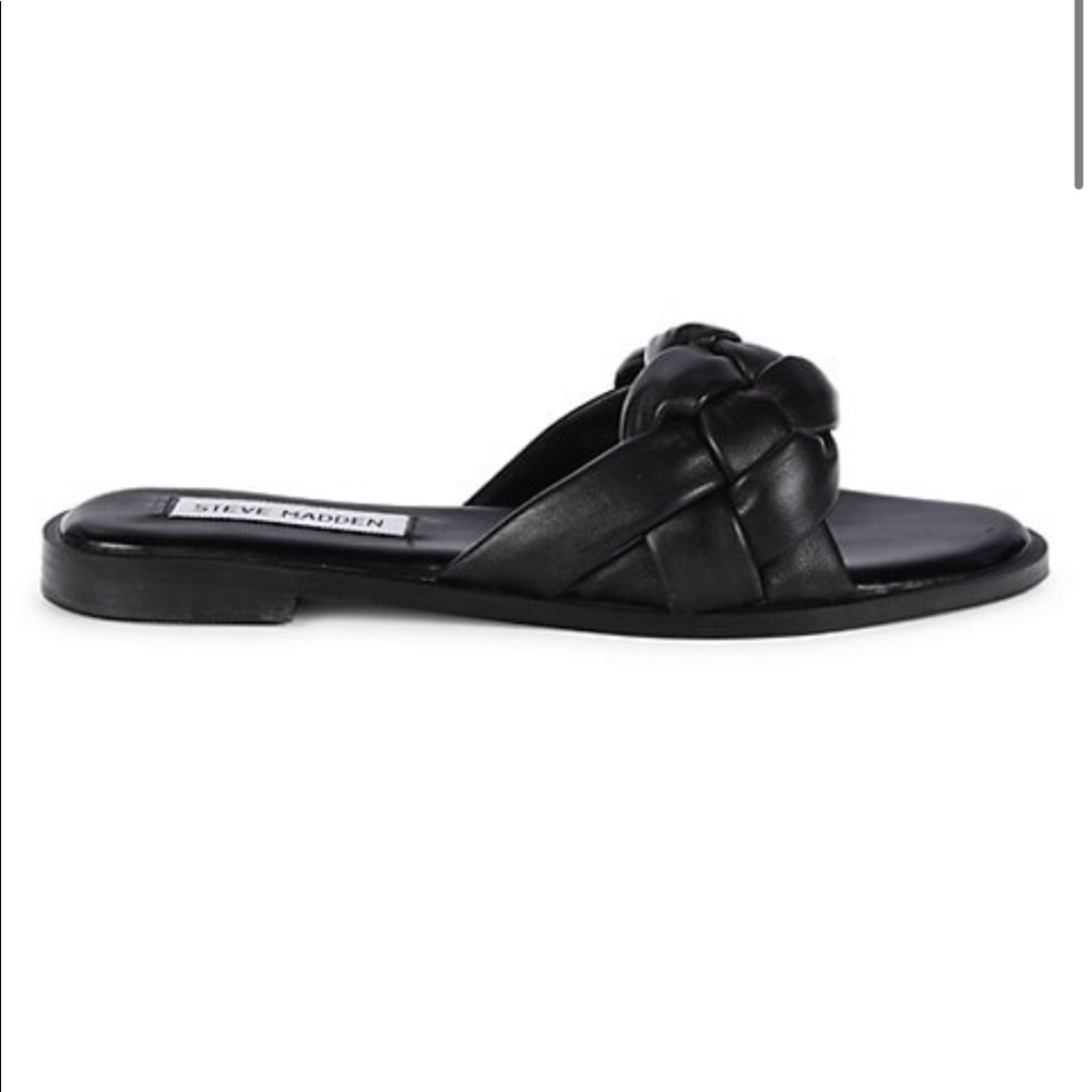 Black Steve Madden Braided Sandals
